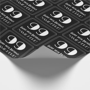 Papel De Presente 99.º aniversário - Art Deco Inspira Look "99", N