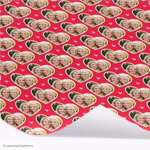 Papel De Presente 9 Foto Padrão Elegante de Amor Coração Vermelho Ro