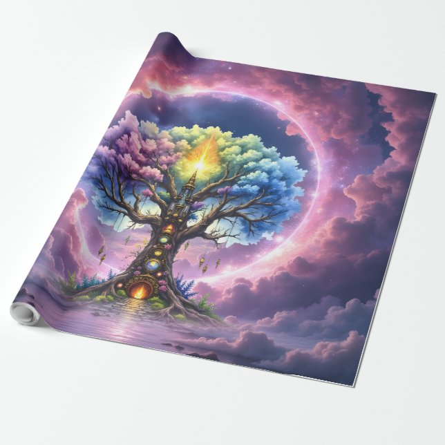 Papel De Presente A Árvore Celestial dos Reinos Eternos (Desenrolado)