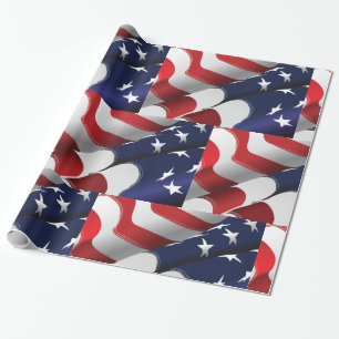 Papel De Presente A Bandeira Americana Encerra