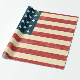 Papel De Presente A bandeira americana envelhecida desvaneceu-se