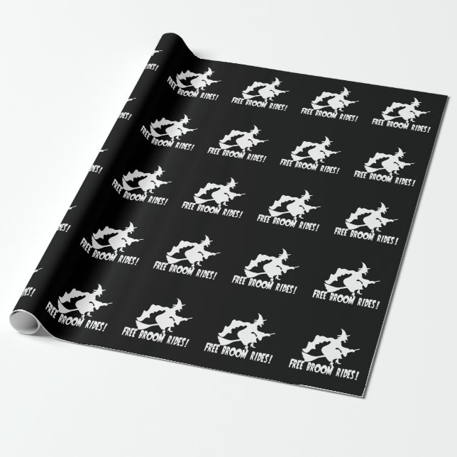 Papel De Presente A Borda Livre Corre Engraçada Bruxa (Desenrolado)