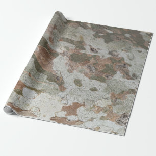 Papel De Presente A camuflagem da árvore de plano parece um enrolame
