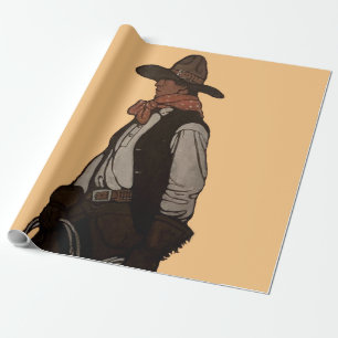 Papel De Presente A Capa da Revista The Cowboy por NC Wyeth