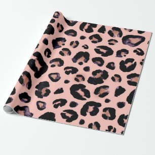Papel De Presente A cinza preta de Leopardo-da-neve beige um fundo s