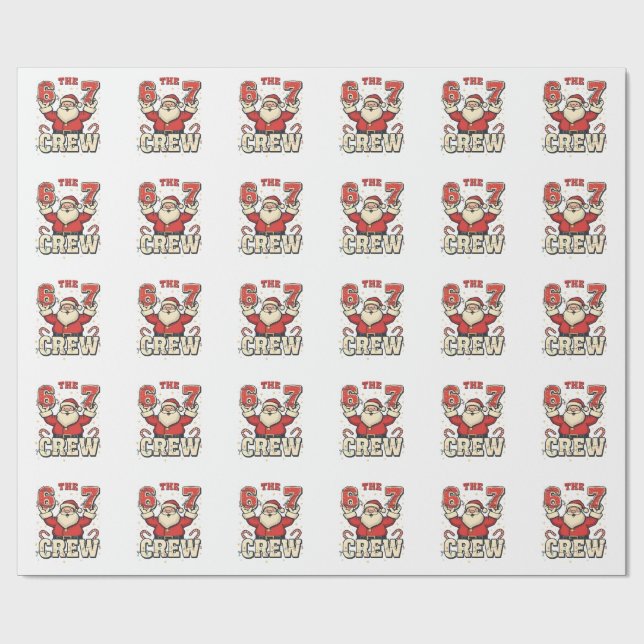 Papel De Presente A Equipe 6 7 Meme Engraçado do Papai Noel Natal  (Aberto)