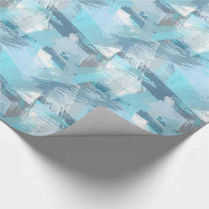 Papel De Presente a escova abstrata afaga o teste padrão da cerceta