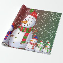 Papel De Presente A Família Snowman -