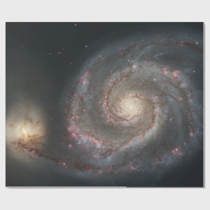 Papel De Presente A Galáxia do Redemoinho M51 & Companhia no Espaço