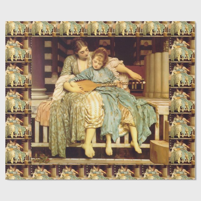 Papel De Presente A lição de música por Frederic Leighton (Aberto)