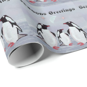 Papel De Presente A lua do pinguim tempera cumprimentos