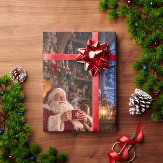Papel De Presente A Manhã Após o Papai Noel e a Rena de Natal