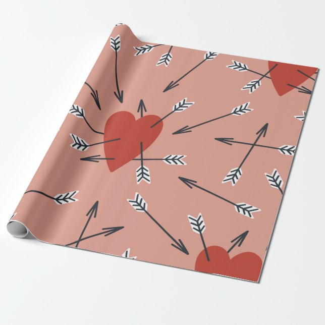 Papel De Presente A mão fez um padrão perfeito com ilustrações plana (Desenrolado)