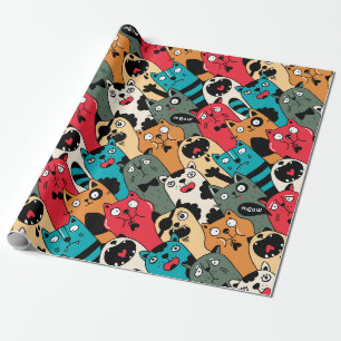 Papel De Presente A multidão de gatos