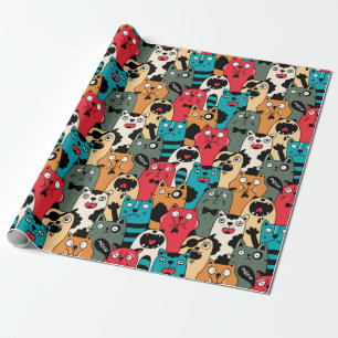 Papel De Presente A multidão de gatos