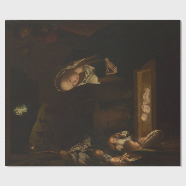 Papel De Presente A Natividade à Noite (Nascimento de Jesus, Natal) (Aberto)