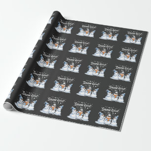 Papel De Presente À Neve Bom Snowman Engraçado Natal