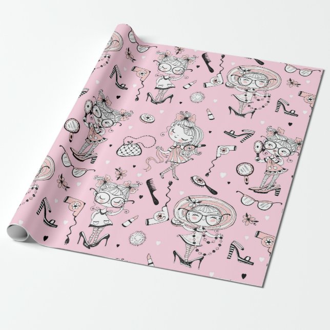 Papel De Presente A Pequena Senhora Rosa (Desenrolado)
