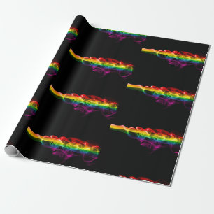 Papel De Presente A pluma de energia arco-íris de SlipperyJoe captur
