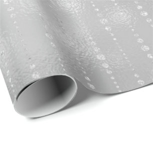 Papel De Presente A prata cinzenta listra o encanto brilhante de