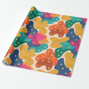 Papel De Presente A Queda do Dia das Bruxas Whimsical deixa o padrão