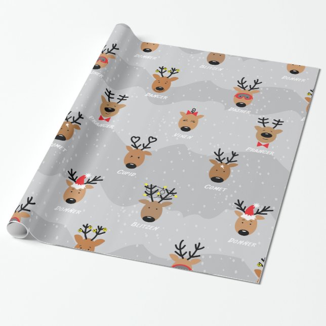 Papel De Presente A rena do papai noel (Desenrolado)