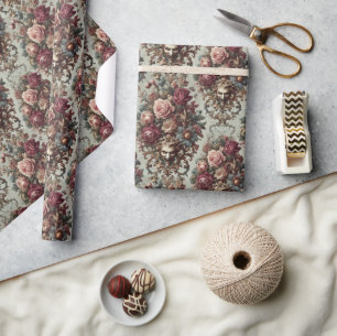 Papel De Presente 🌺 a revolta ao sangue - Barroco Gótico Floral