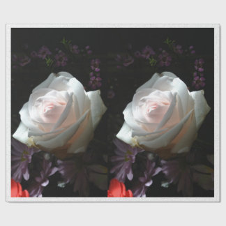 Papel De Presente A Rosa Branca -
