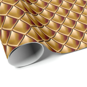 Papel De Presente A sereia escala elegante metálico Dourado do