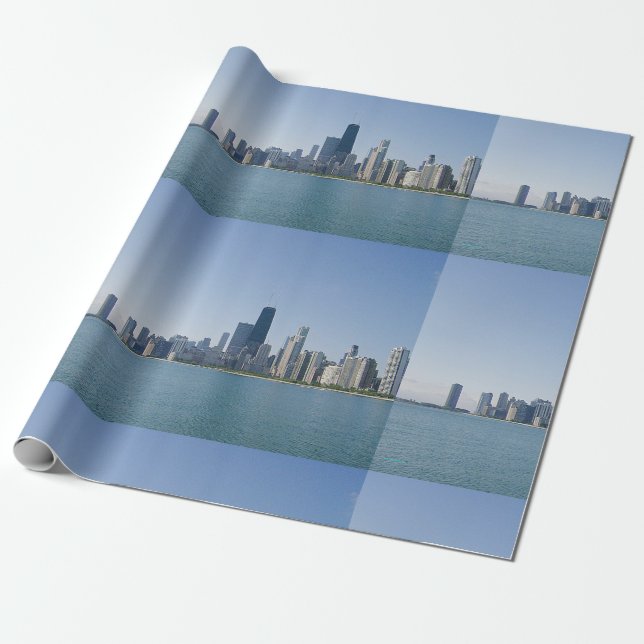 Papel De Presente A Skyline de Chicago (Desenrolado)