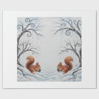 Papel De Presente A Tale Between Branches and Snowflakes