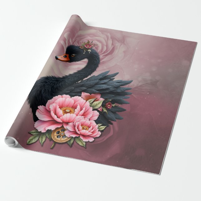 Papel De Presente A touch of rose and swan's glow.  (Desenrolado)