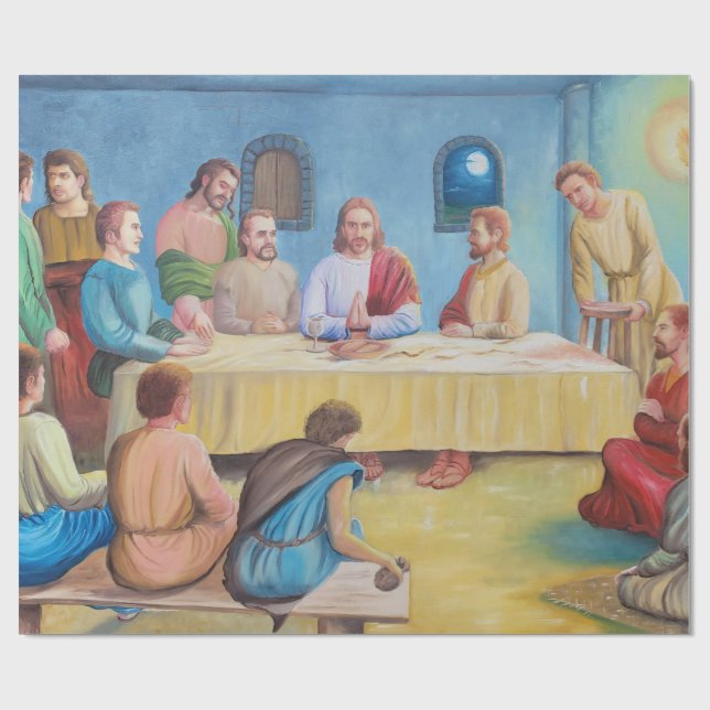 Papel De Presente A Última Ceia: Jesus e os Discípulos (Aberto)