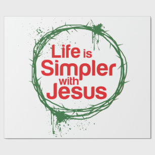 Papel De Presente A Vida de Natal é mais Simples com Jesus