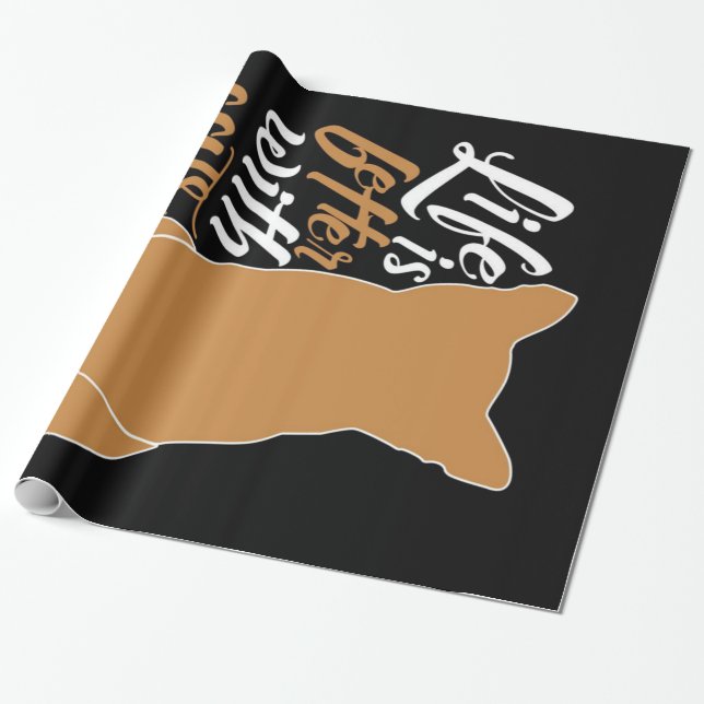 Papel De Presente A Vida É Melhor Com Gatos (Desenrolado)
