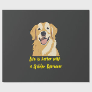 Papel De Presente A Vida é Melhor Com um Golden Retriever - Amante d