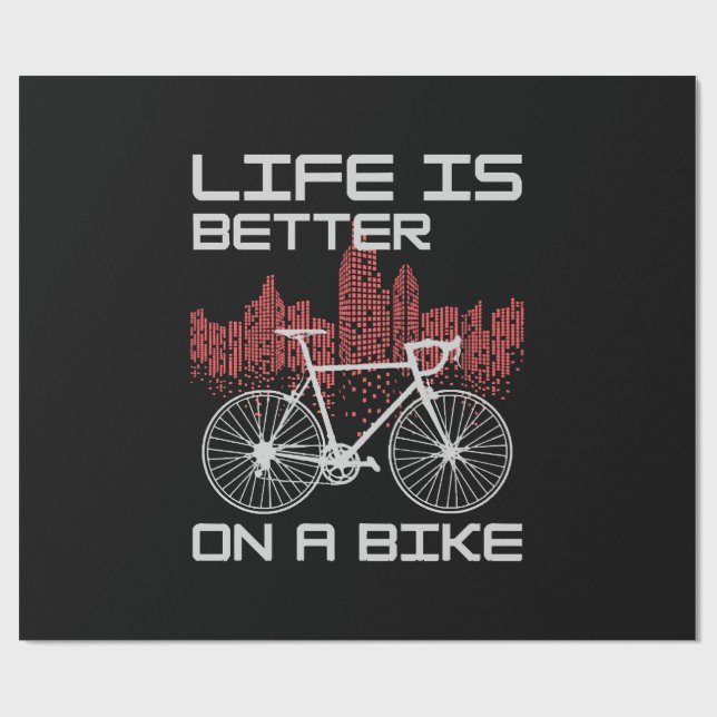 Papel De Presente A vida é melhor de bicicleta (Aberto)