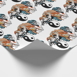 Papel De Presente a vida é sobre equilíbrio. peixe-carpa japonês