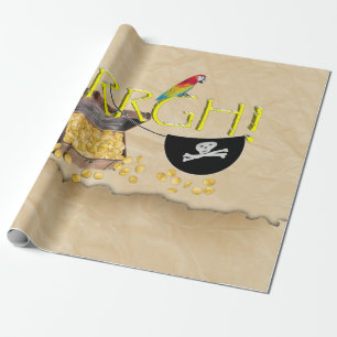 Papel De Presente AAARGH - Papagaio Pirata, Treasure Chest & Eye Pat