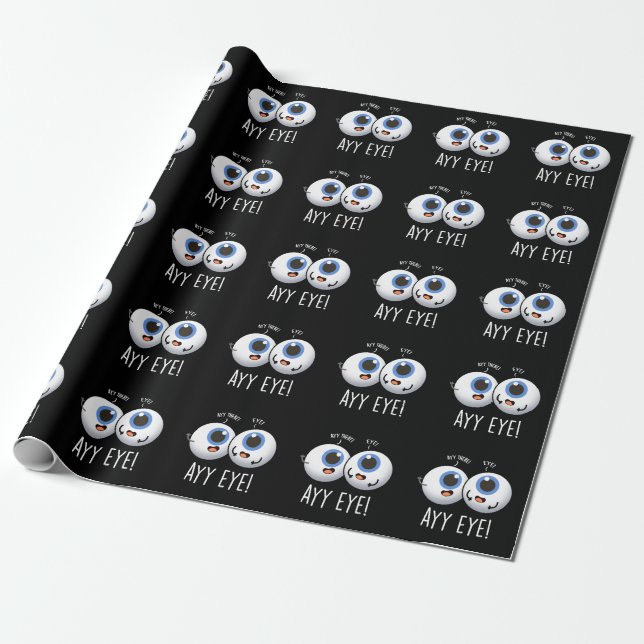 Papel De Presente Aay Eye Funny AI Pun Fundo Escuro Engraçado (Desenrolado)