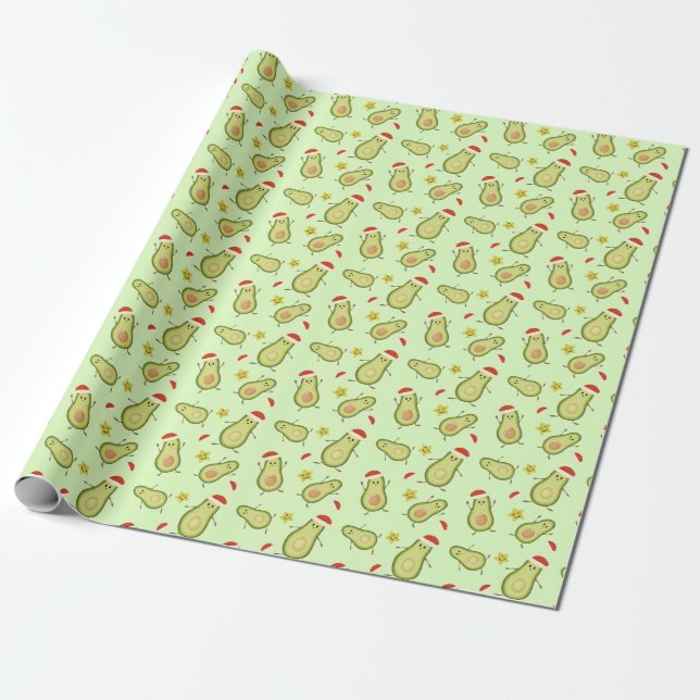 Papel De Presente Abacates & Natal (Desenrolado)