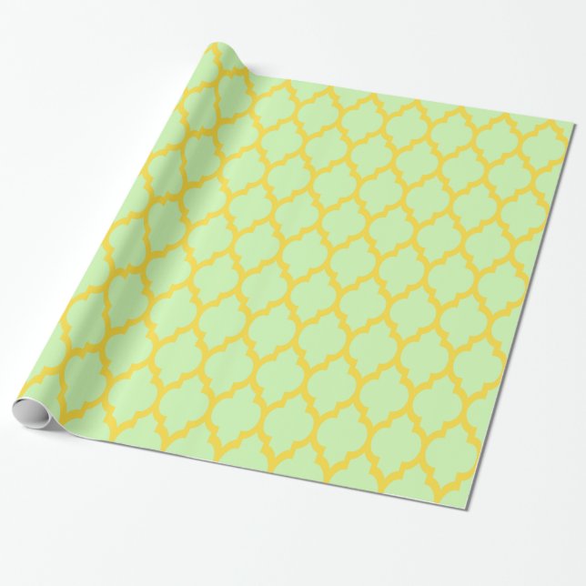 Papel De Presente Abacaxi Amarelo Marroquino #4 (Desenrolado)