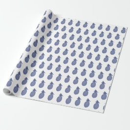 Papel De Presente Abacaxi Azul