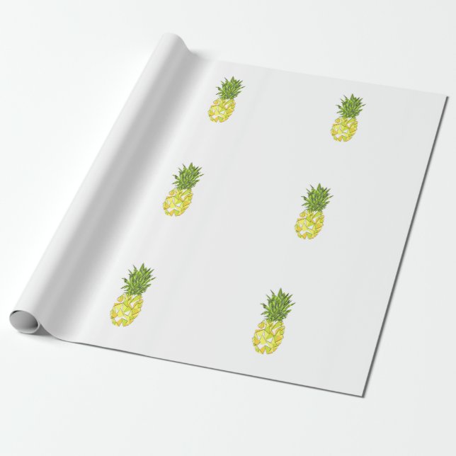 Papel De Presente Abacaxi geométrico tropical clássico dos (Desenrolado)