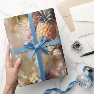 Papel De Presente Abacaxis Tropicais Brilham