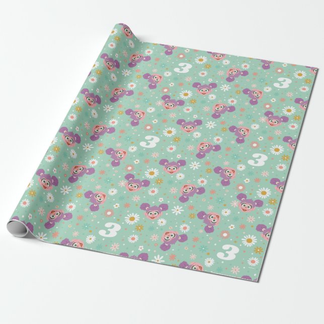 Papel De Presente Abby Cadabby Birthday Woodland Pattern (Desenrolado)