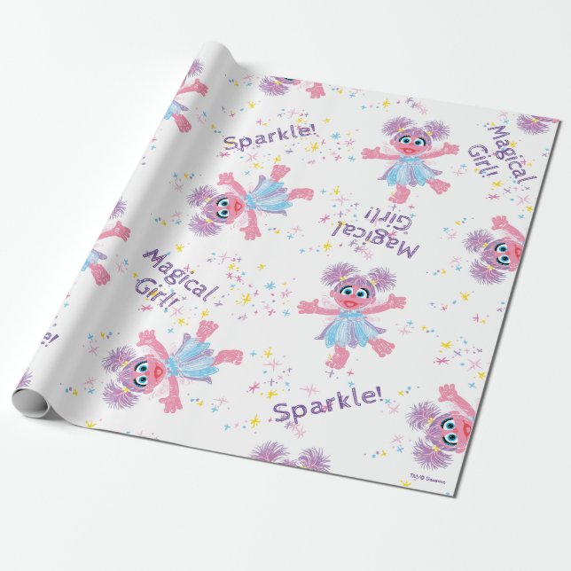 Papel De Presente Abby Cadabby Sparkle Pattern (Desenrolado)
