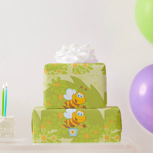 Papel De Presente Abeia Feliz