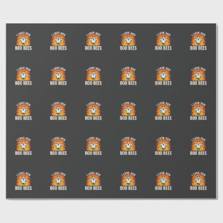 Papel De Presente Abejas de Boo Diseño Divertido de Abeja Fantasma d