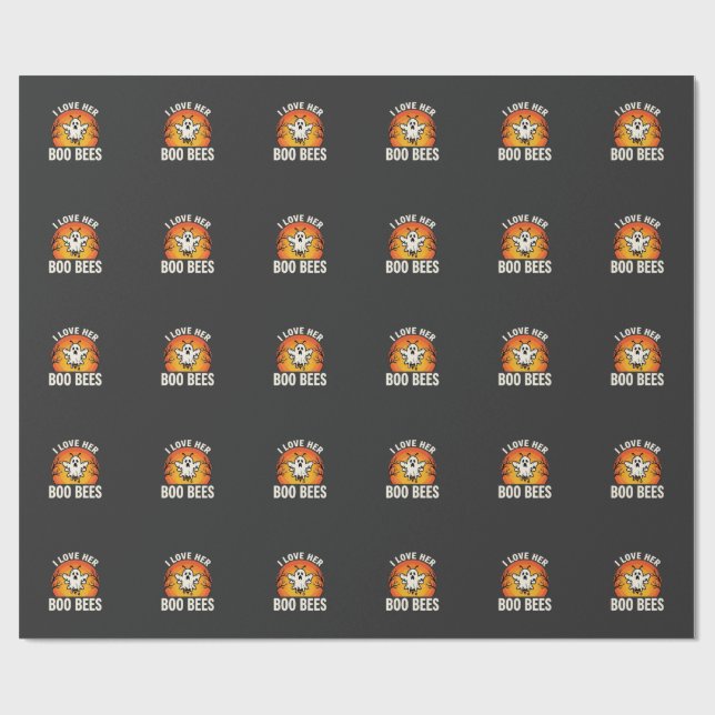 Papel De Presente Abejas de Boo Diseño Divertido de Abeja Fantasma d (Aberto)